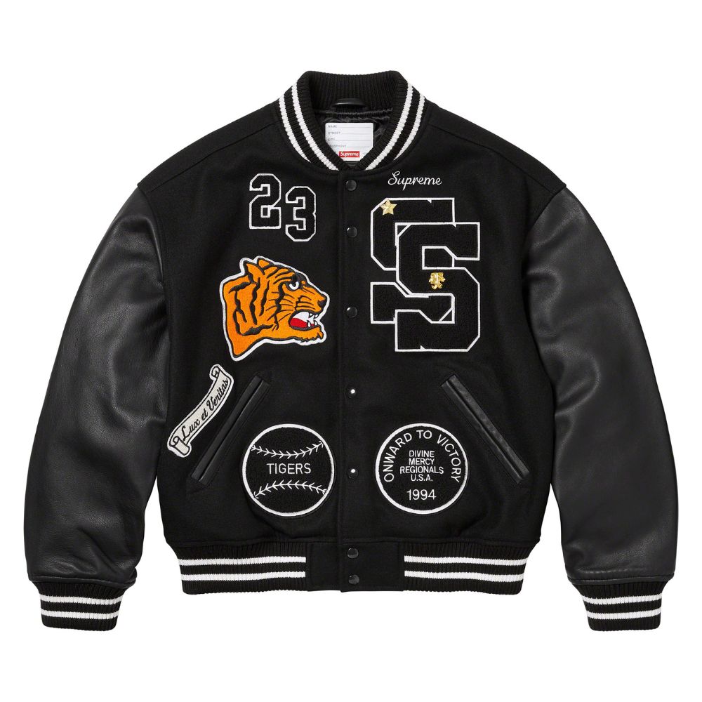 Supreme Tiger Varsity Jacket Black