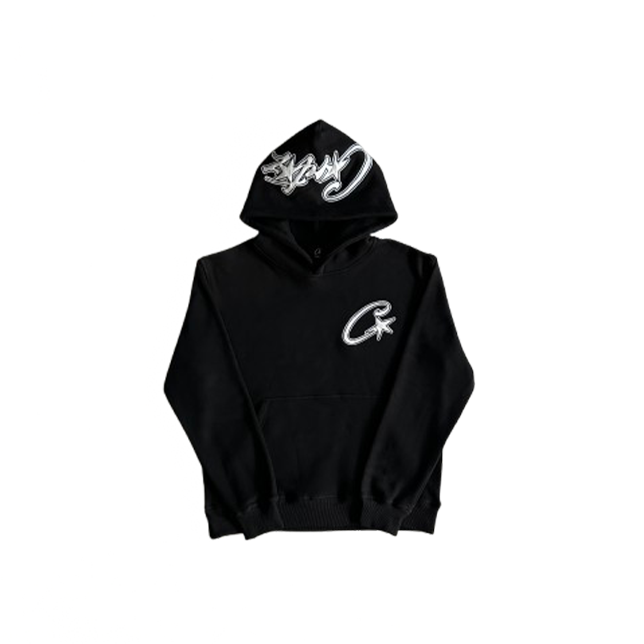 CORTEIZ SATIN C STAR APPLIQUE TRACKSUIT (BLACK)