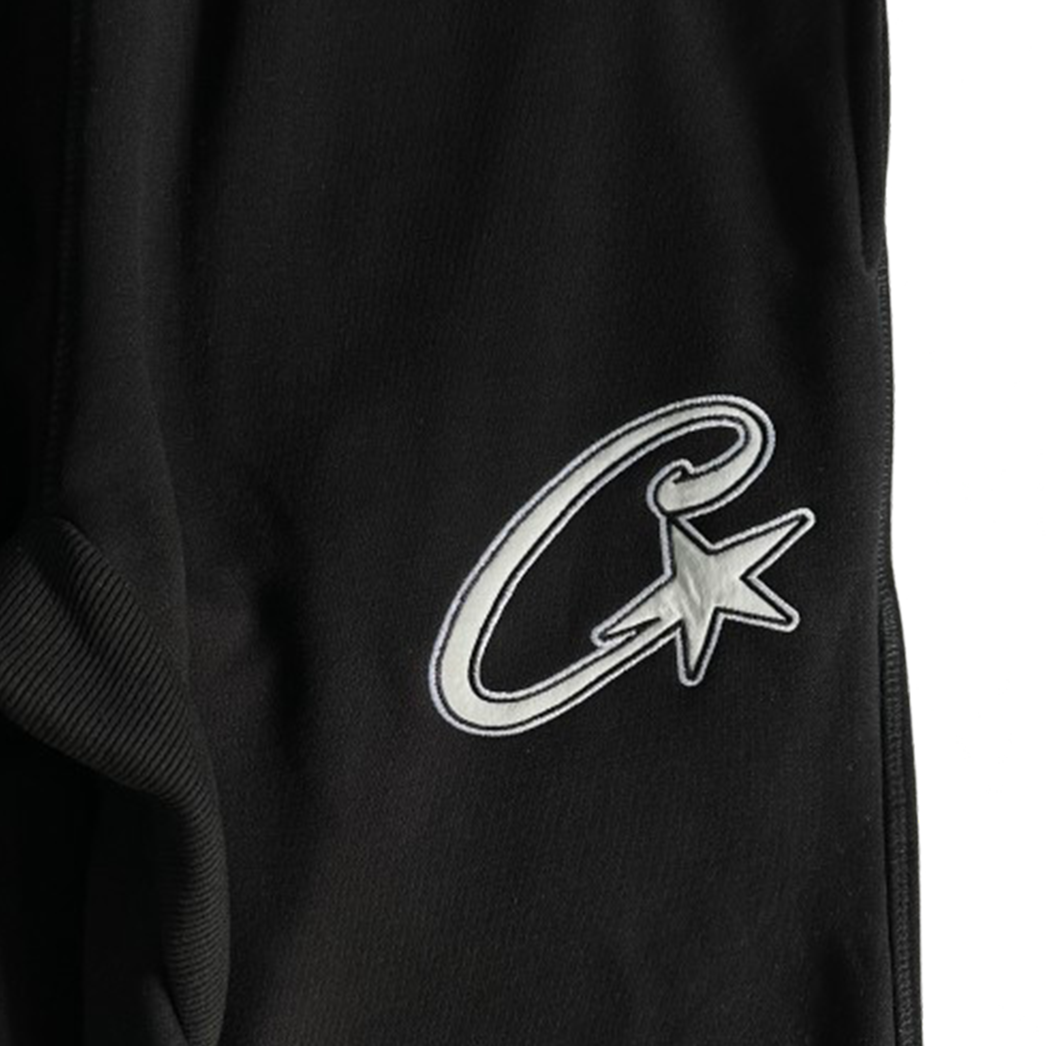 CORTEIZ SATIN C STAR APPLIQUE TRACKSUIT (BLACK)