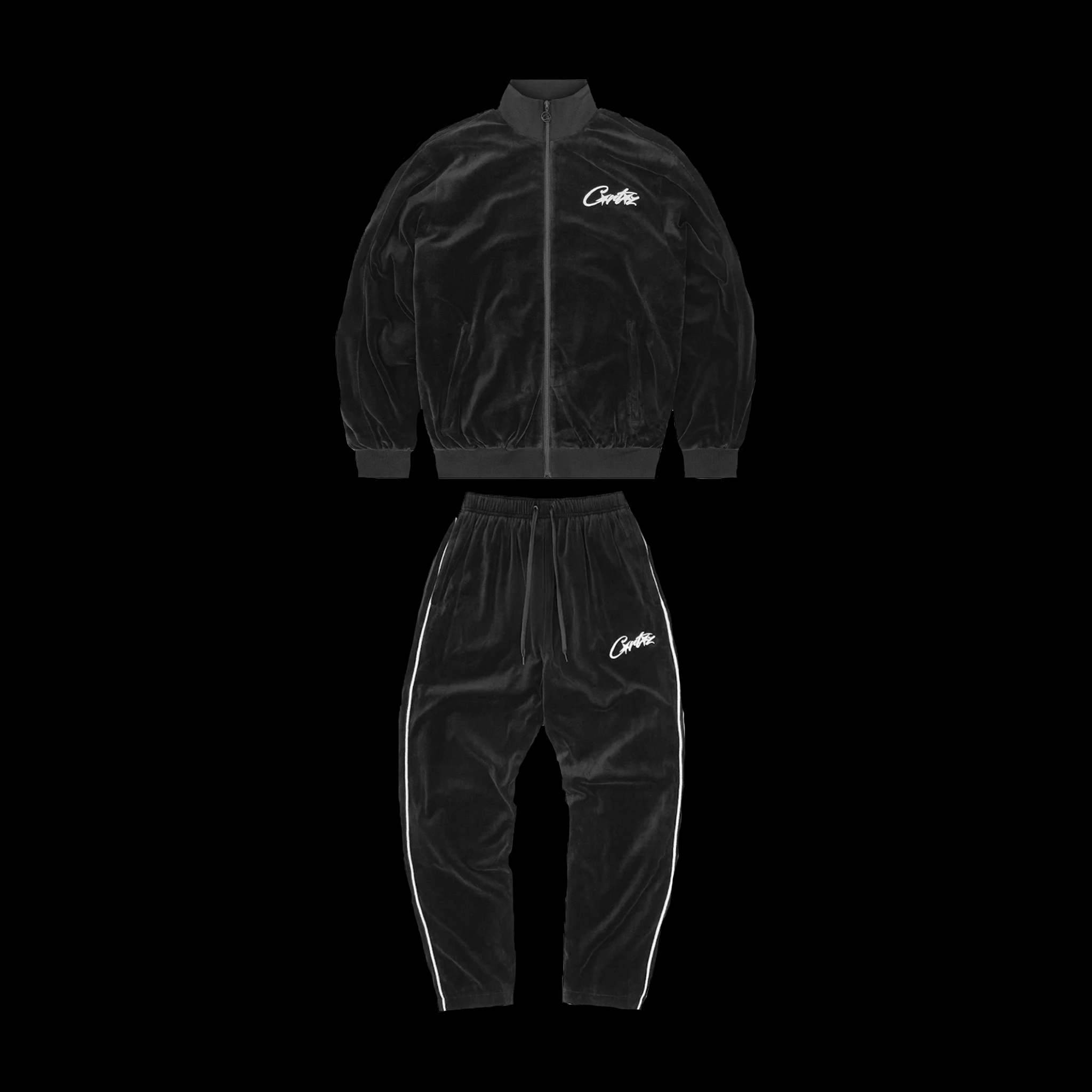 CORTEIZ VVS VELOUR TRACKSUIT - BLACK